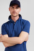 Slim Dark Blue Short-Sleeved Stretch Cotton Polo Shirt_01