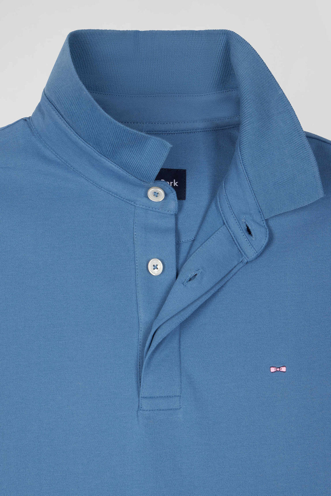 Slim Blue Short-Sleeved Stretch Cotton Polo Shirt_06