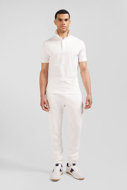 Slim Ecru Short-Sleeved Stretch Cotton Polo Shirt_02