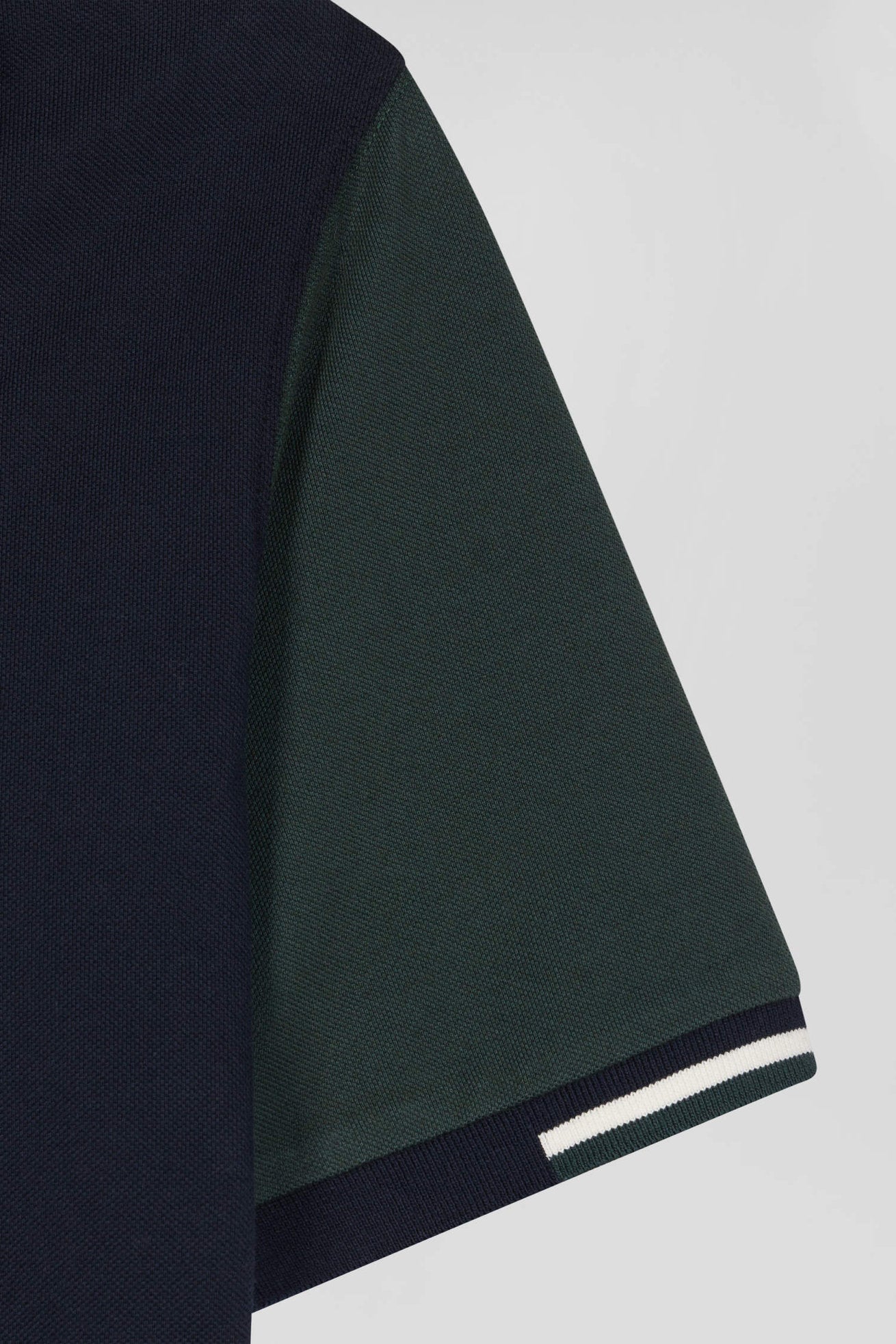 Regular Green Short-Sleeved Cotton PiquŽ Polo Shirt With Eden Park Jacquard Collar_07