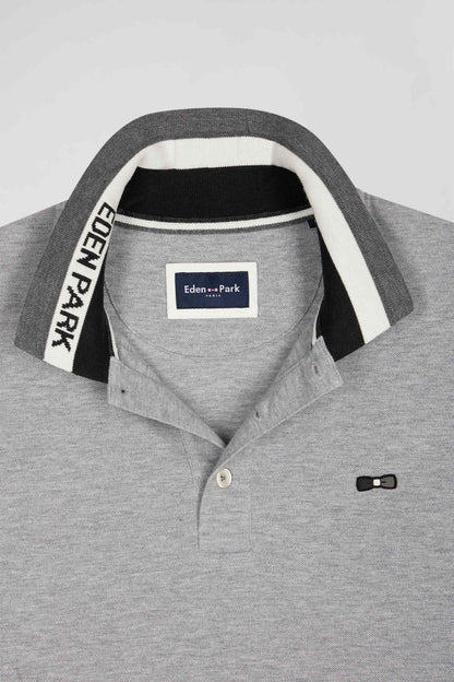 Regular Black Bicolor Long-Sleeved Cotton PiquŽ Polo Shirt with Jacquard Collar_H24MAIPL0011_NO_06