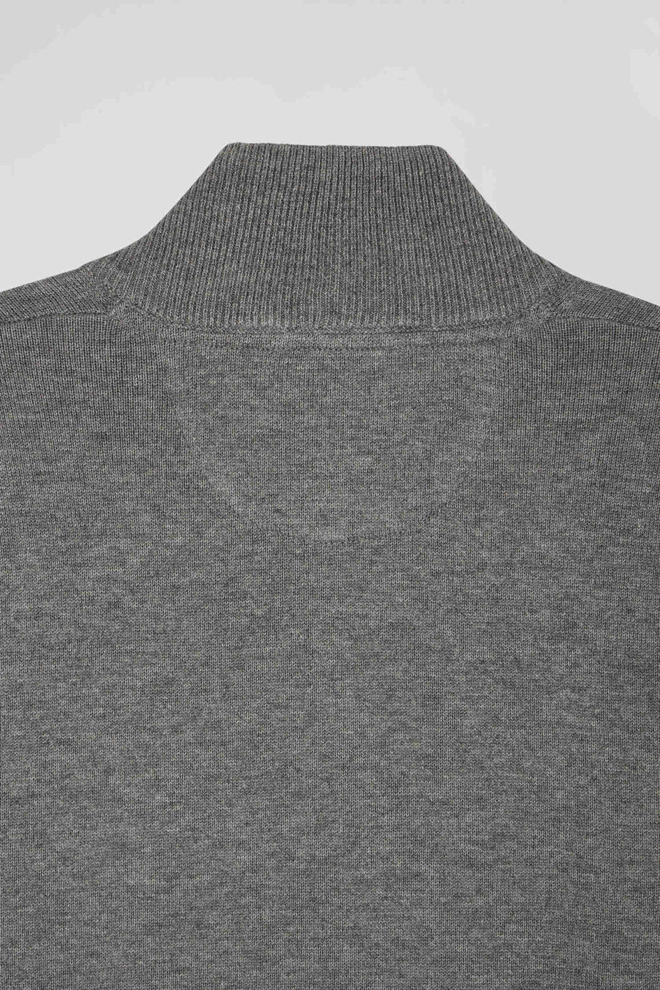 Regular Light Grey Semi-Zipped Wool and Cotton Jumper_H24MAIPU0006_GRM19_08