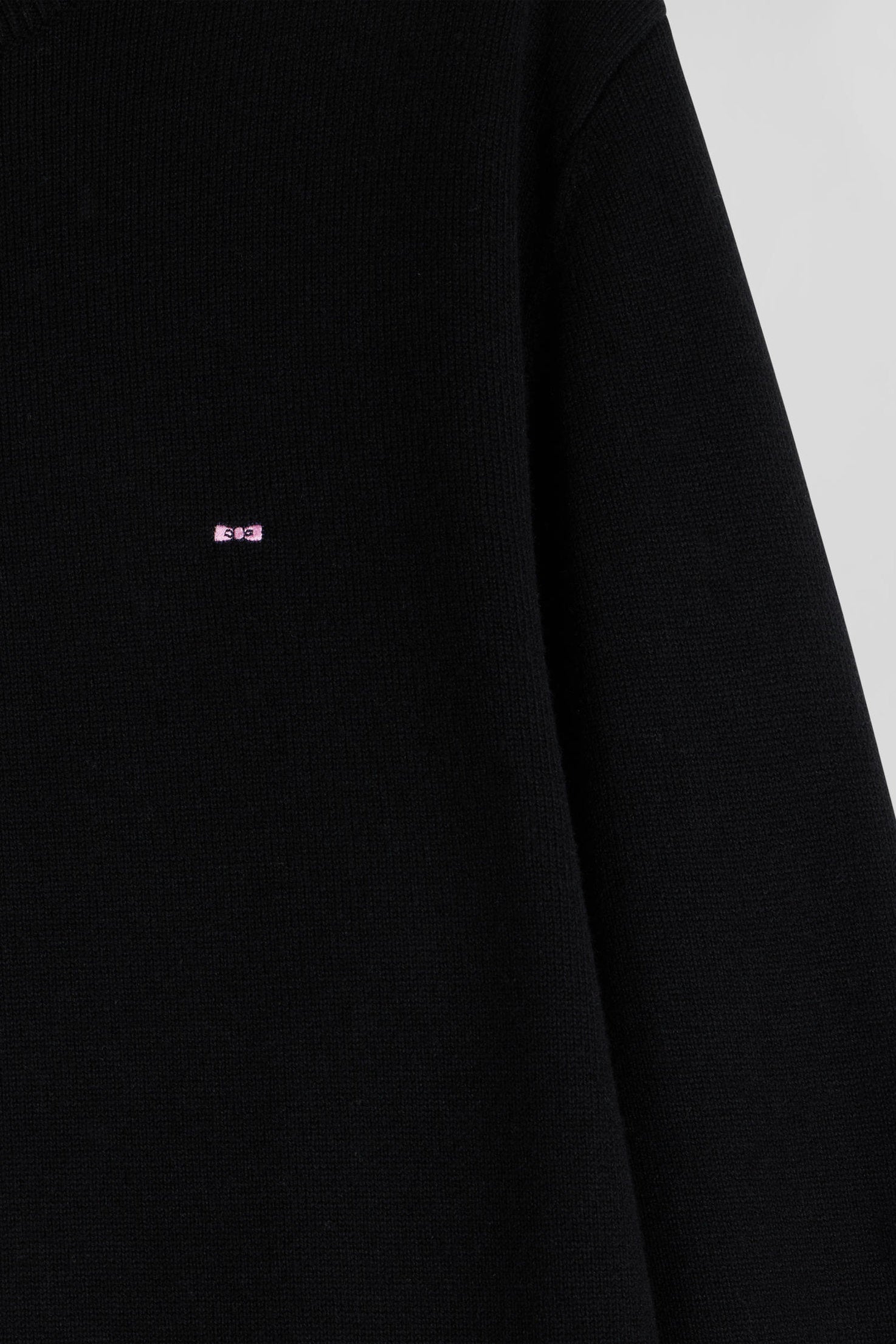 Regular Black Semi-Zipped Wool and Cotton Jumper_H24MAIPU0006_NO_06