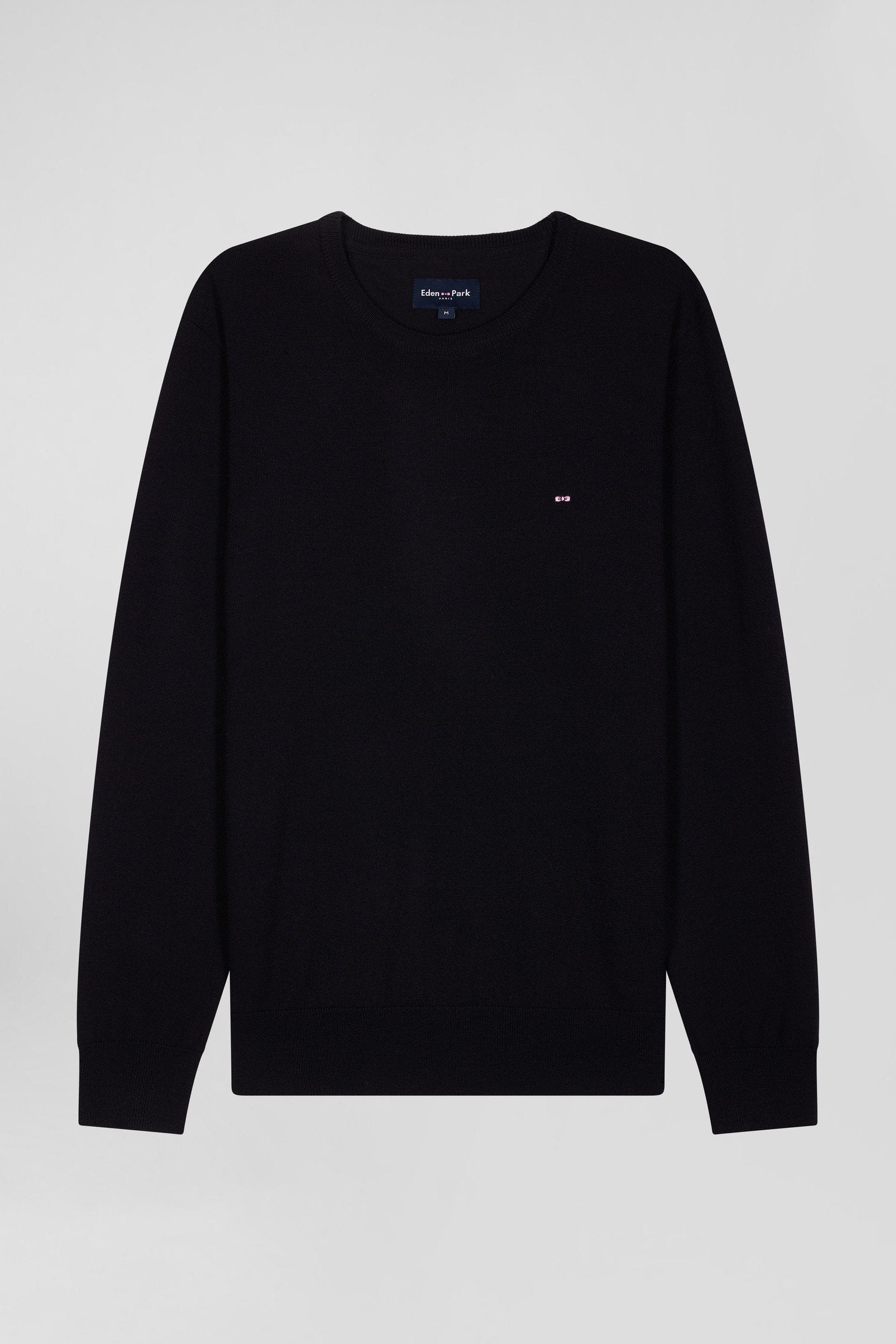 Regular Navy Blue Merino Wool V-Neck Jumper_04