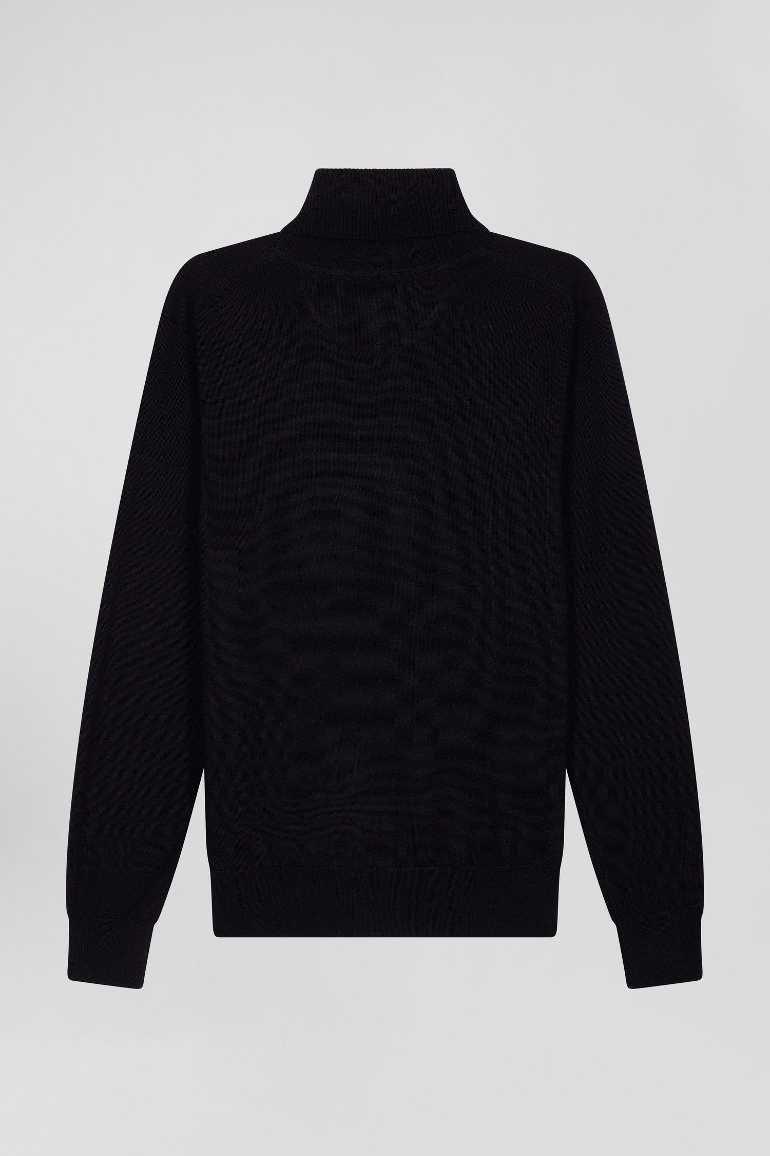 Regular Navy Blue Merino Wool Turtleneck Jumper_H24MAIPU0012_BLF_05