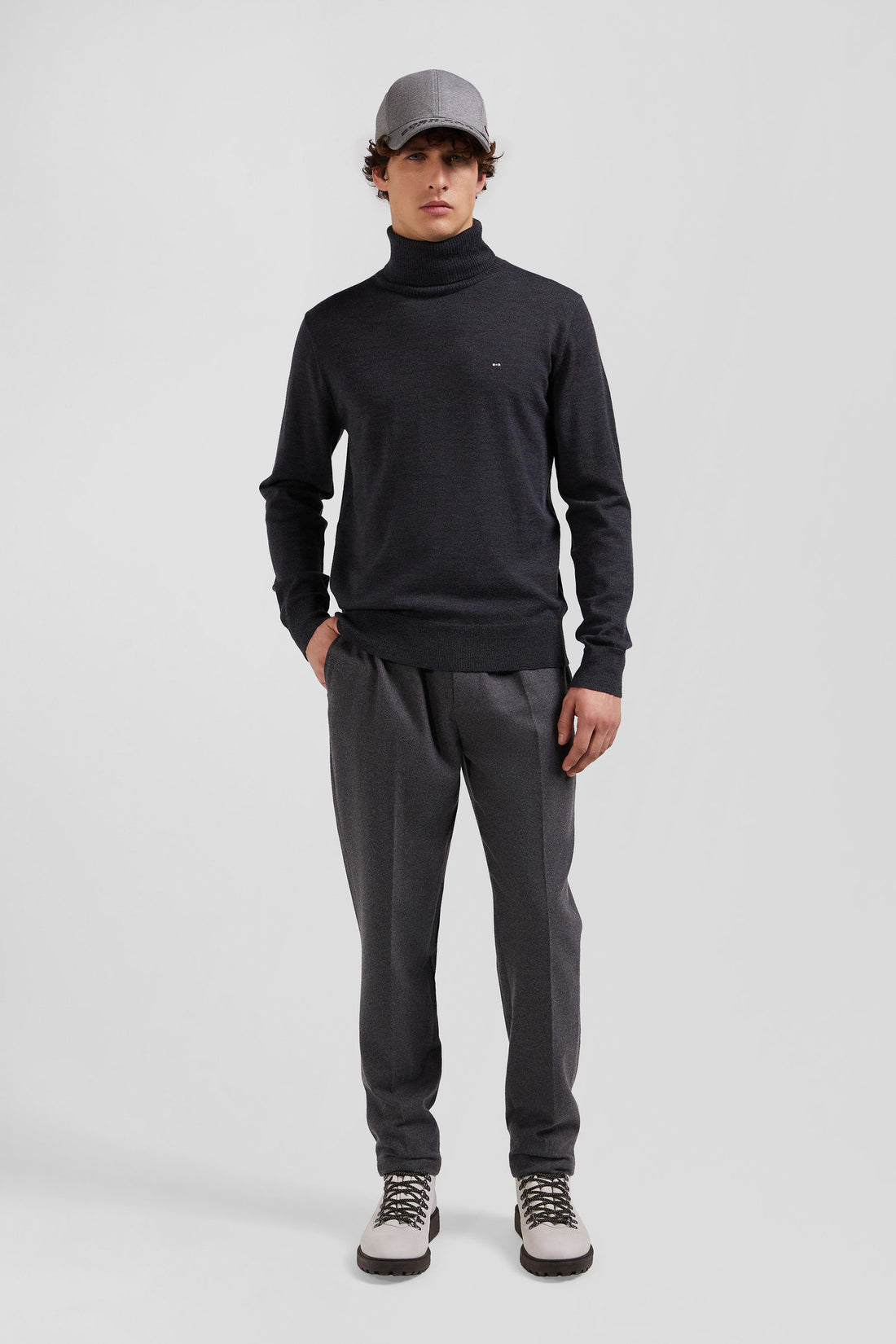 Regular Anthracite Grey Merino Wool Turtleneck Jumper_H24MAIPU0012_GRF_02