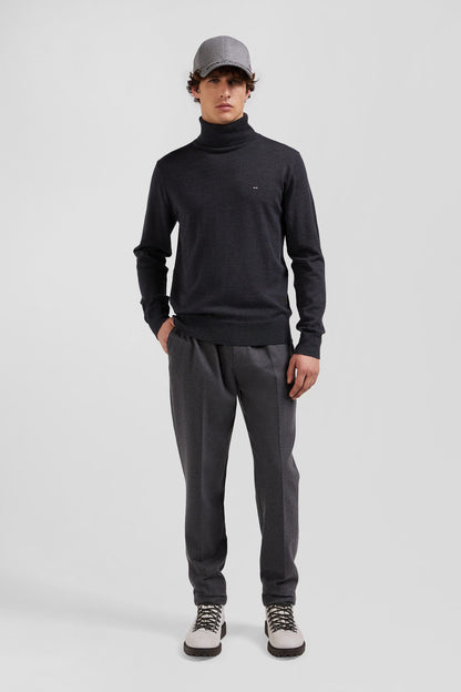 Regular Anthracite Grey Merino Wool Turtleneck Jumper_H24MAIPU0012_GRF_02