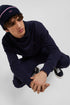 Regular Navy Brushed Cotton Fleece Sweatshirt_01