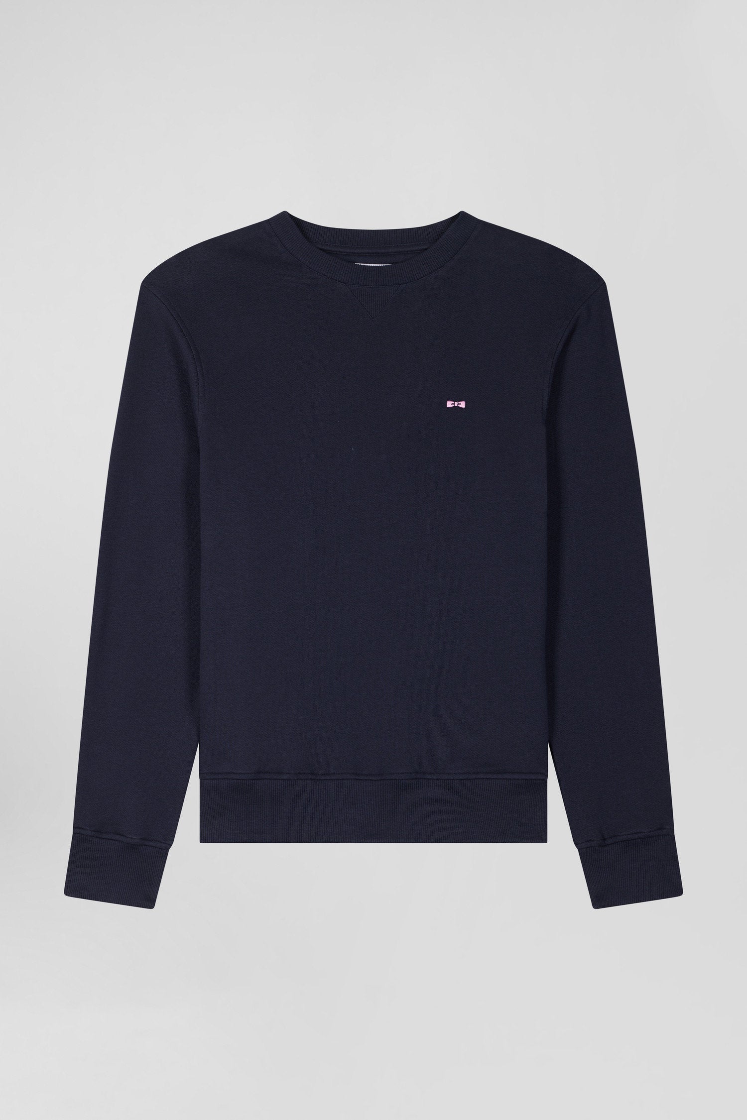 Regular Navy Brushed Cotton Fleece Sweatshirt_04