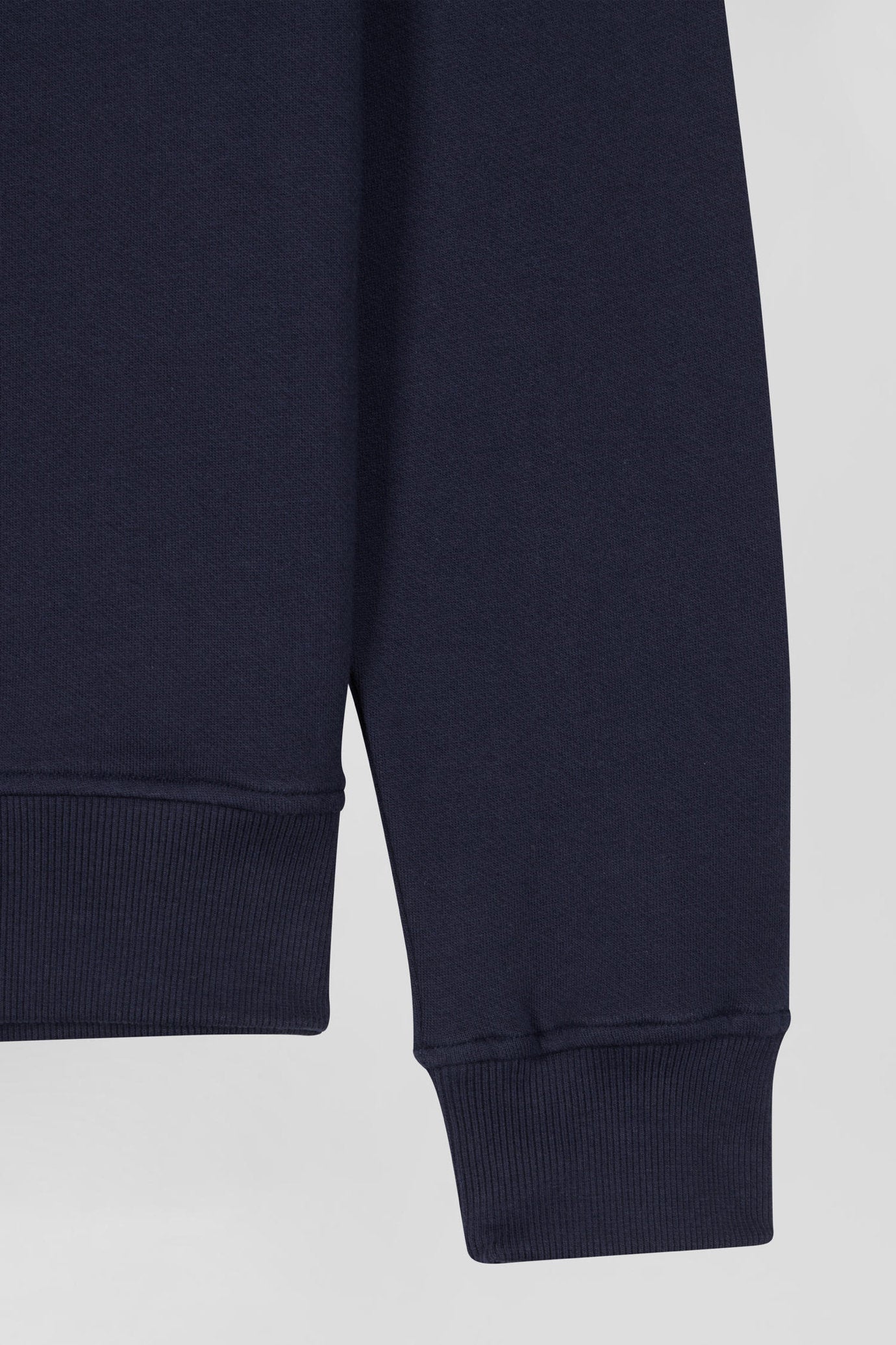 Regular Navy Brushed Cotton Fleece Sweatshirt_08