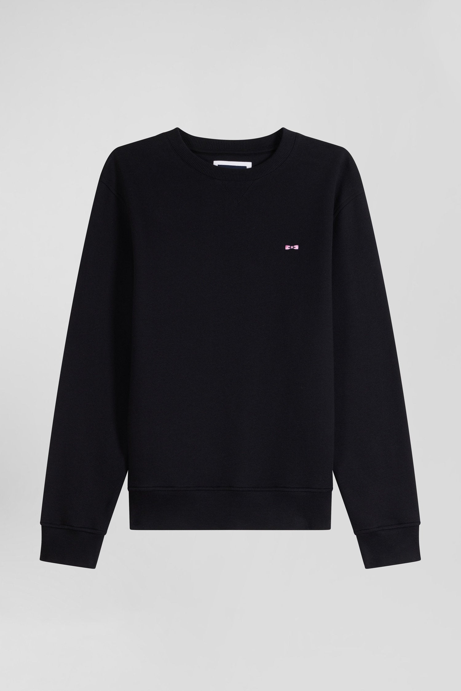 Regular Black Brushed Cotton Fleece Sweatshirt_04