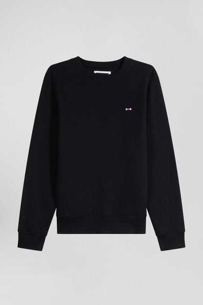 Regular Black Brushed Cotton Fleece Sweatshirt_04