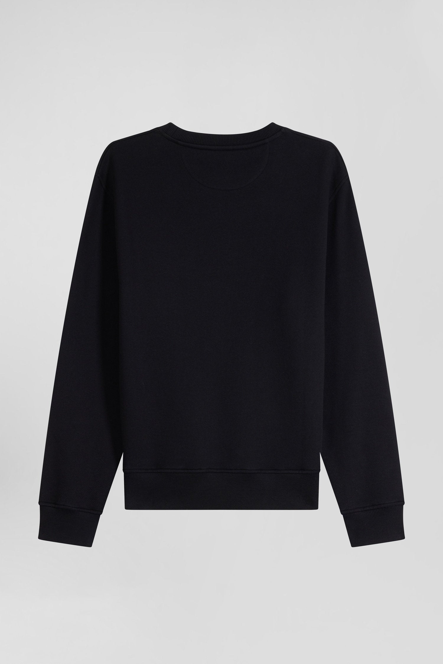 Regular Black Brushed Cotton Fleece Sweatshirt_05