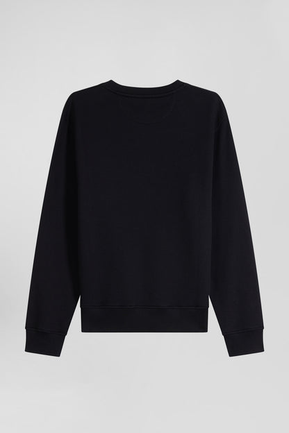 Regular Black Brushed Cotton Fleece Sweatshirt_05