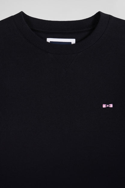 Regular Black Brushed Cotton Fleece Sweatshirt_06