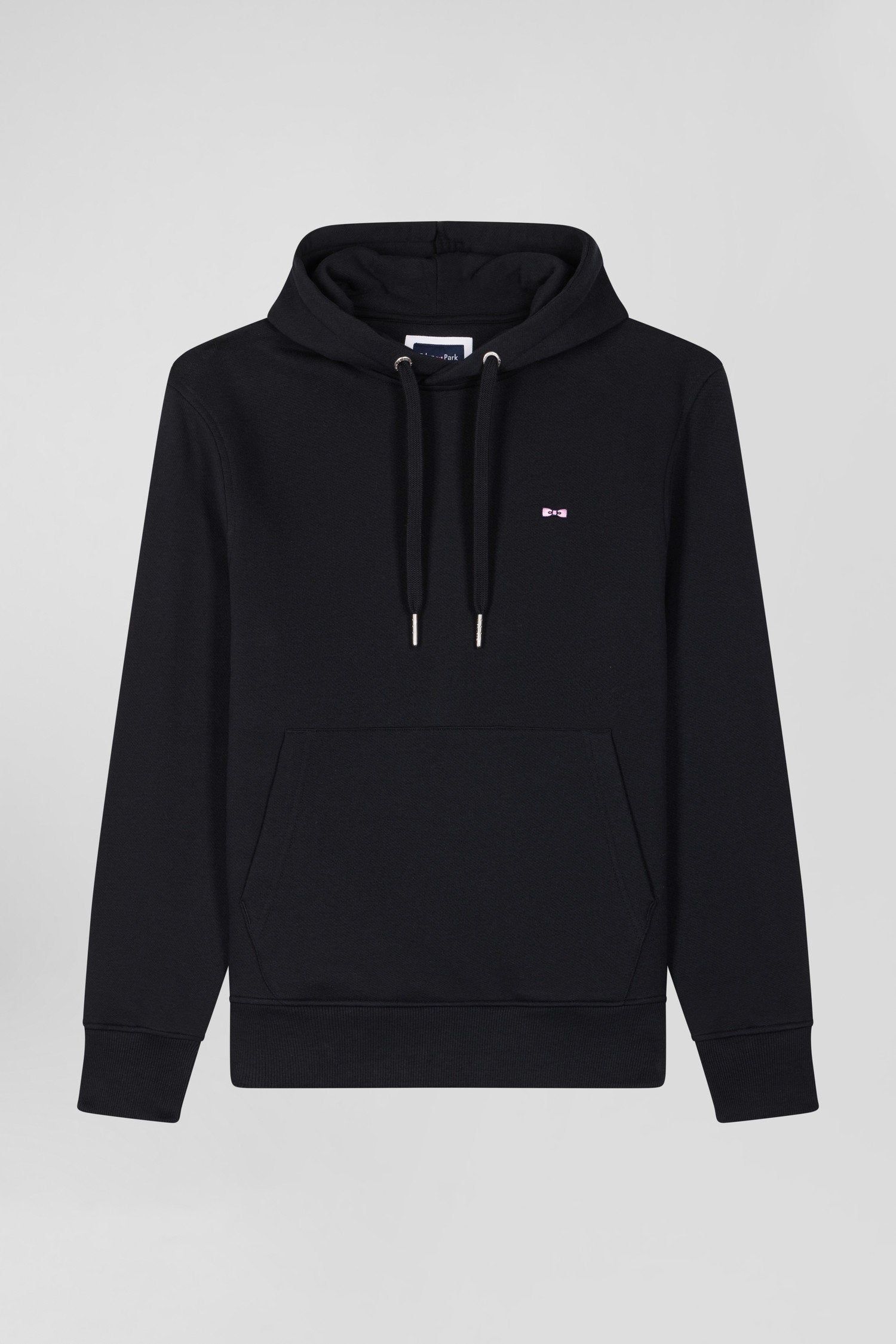 Regular Black Brushed Cotton Fleece Hoodie_04