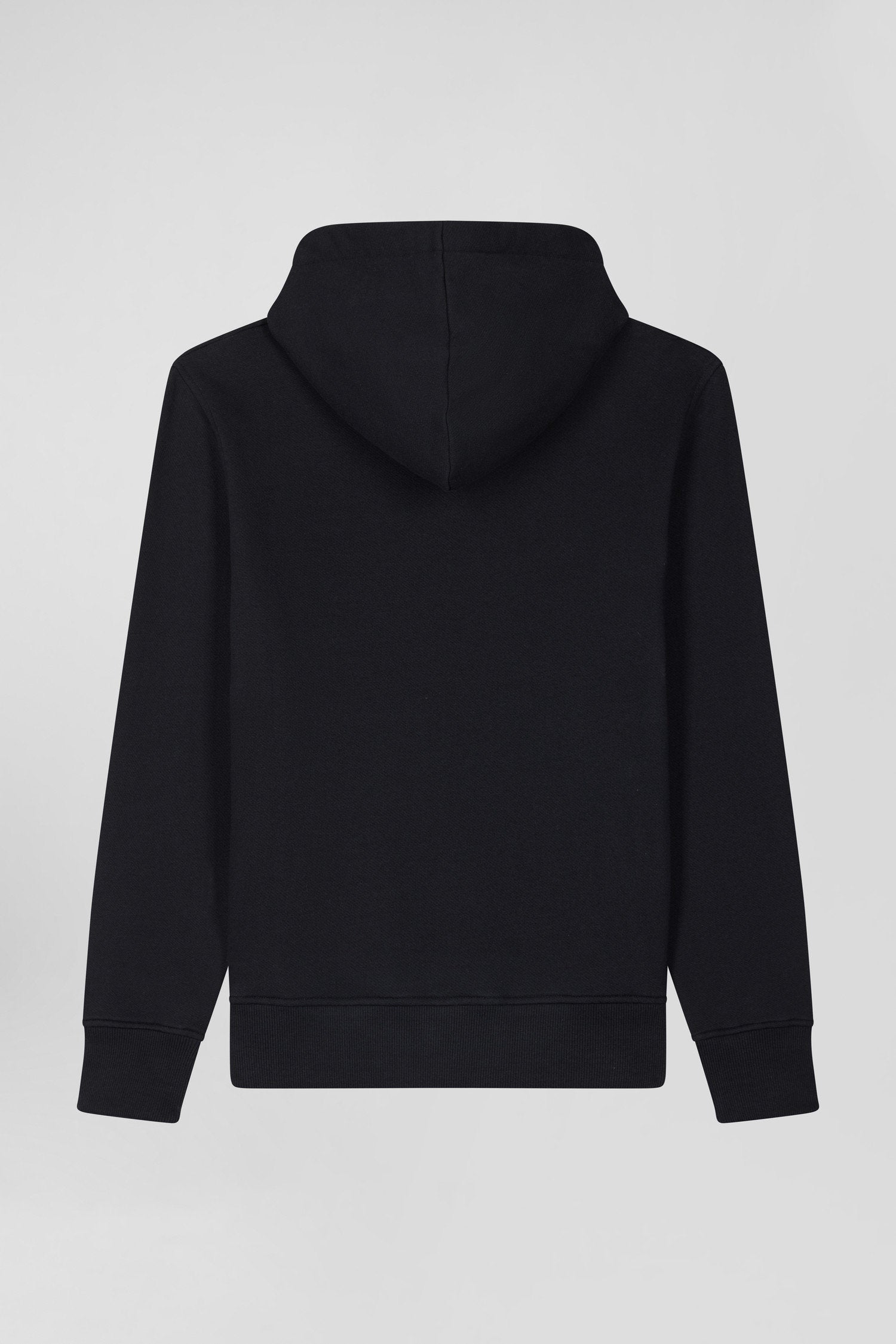 Regular Black Brushed Cotton Fleece Hoodie_05