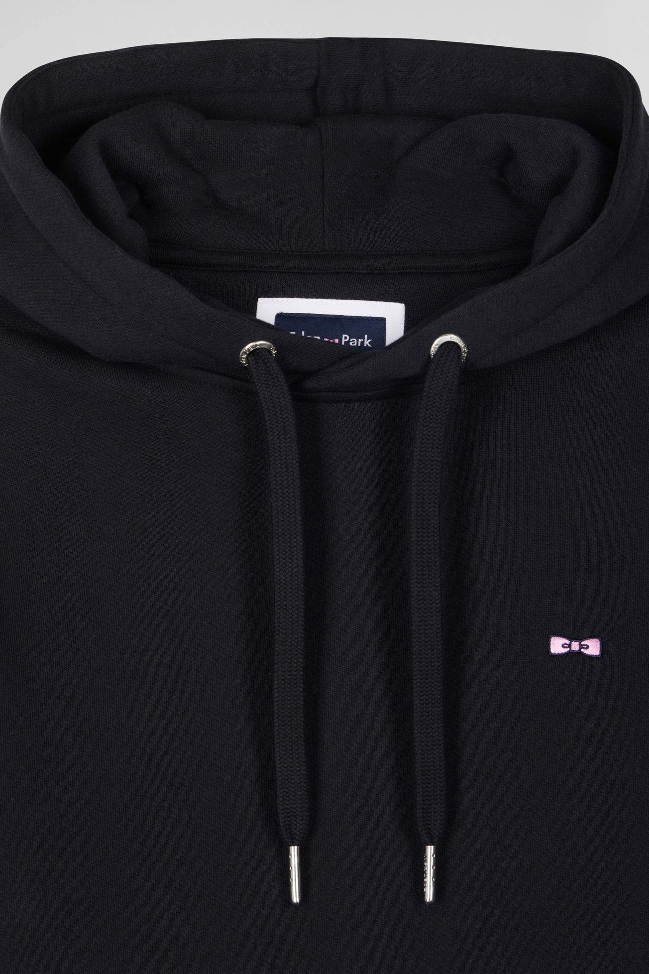 Regular Black Brushed Cotton Fleece Hoodie_06