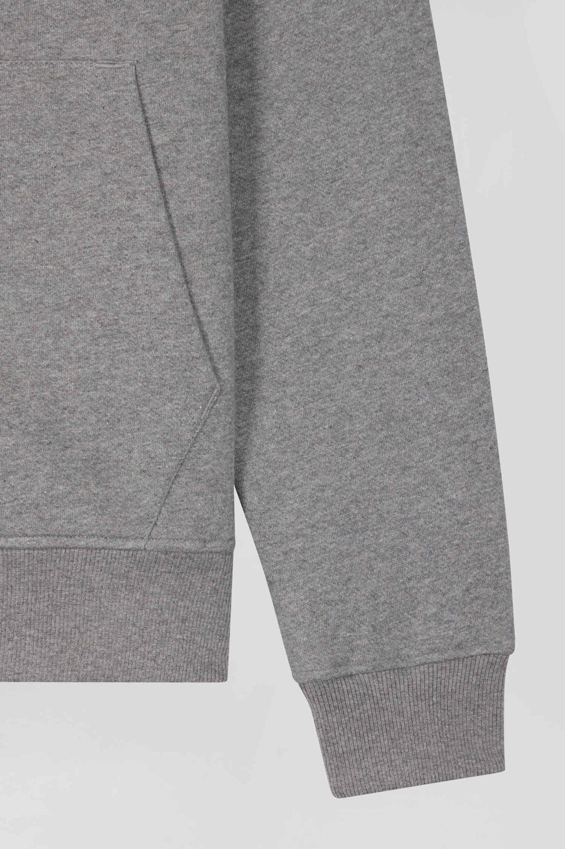 Regular Grey Zipped Brushed Cotton Fleece Sweatshirt with High Top Collar_H24MAISW0011_GRM_08