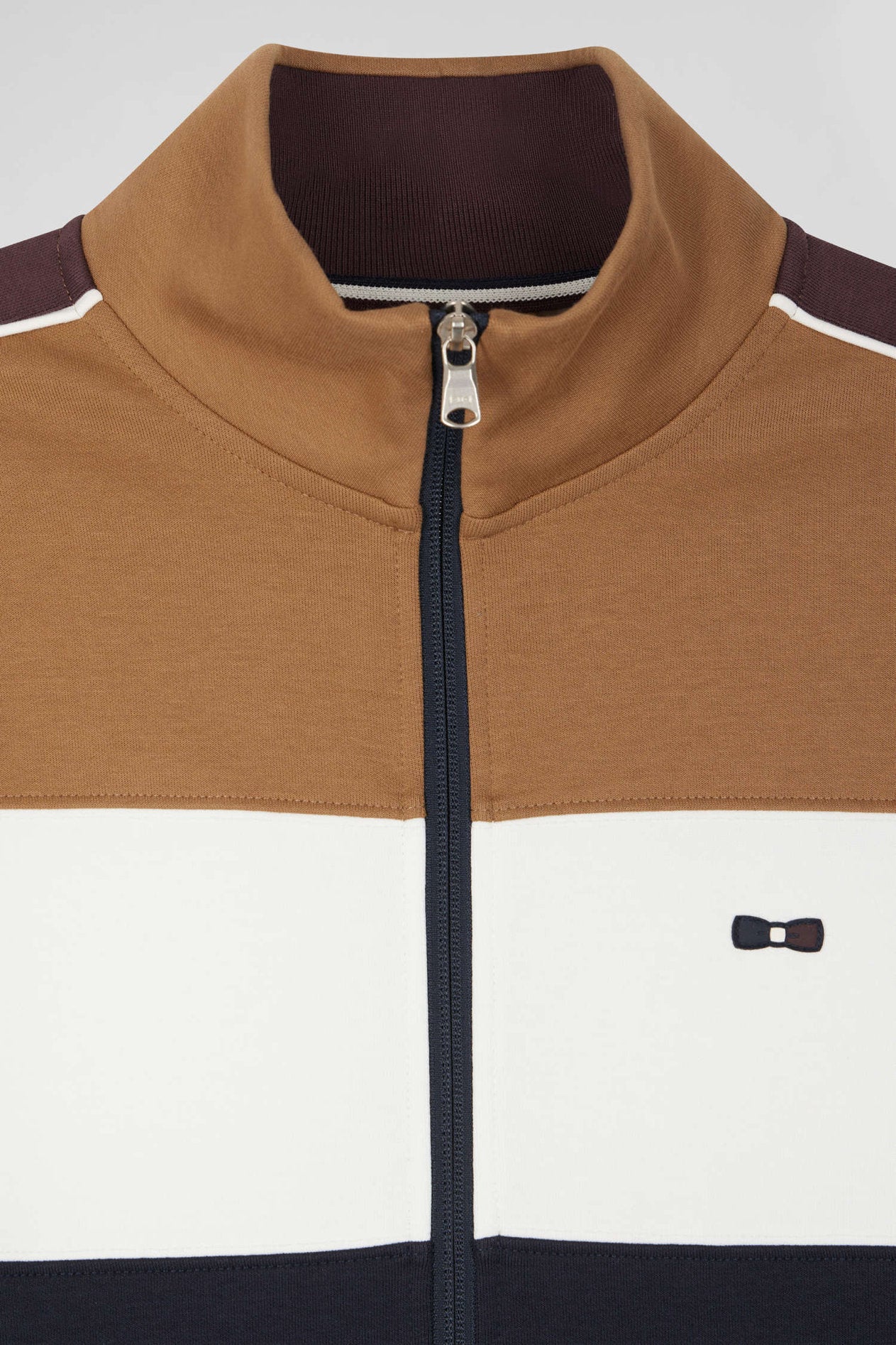 Regular Camel Colorblock Zipped Cotton Blend Sweatshirt_H24MAISW0022_BEF4_06