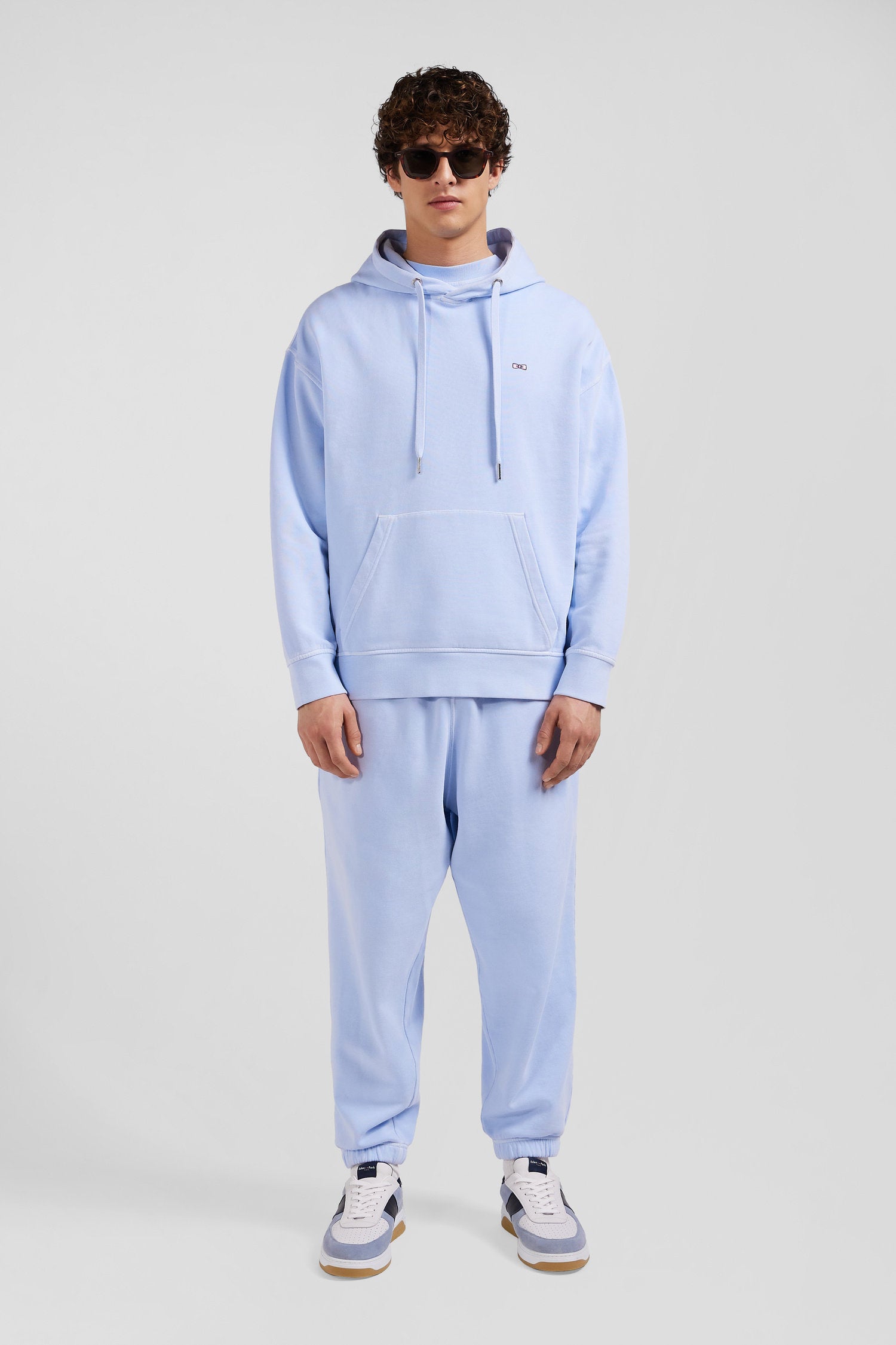 Oversize Sky Blue Unisex Dyed Cotton Fleece Hoodie_02