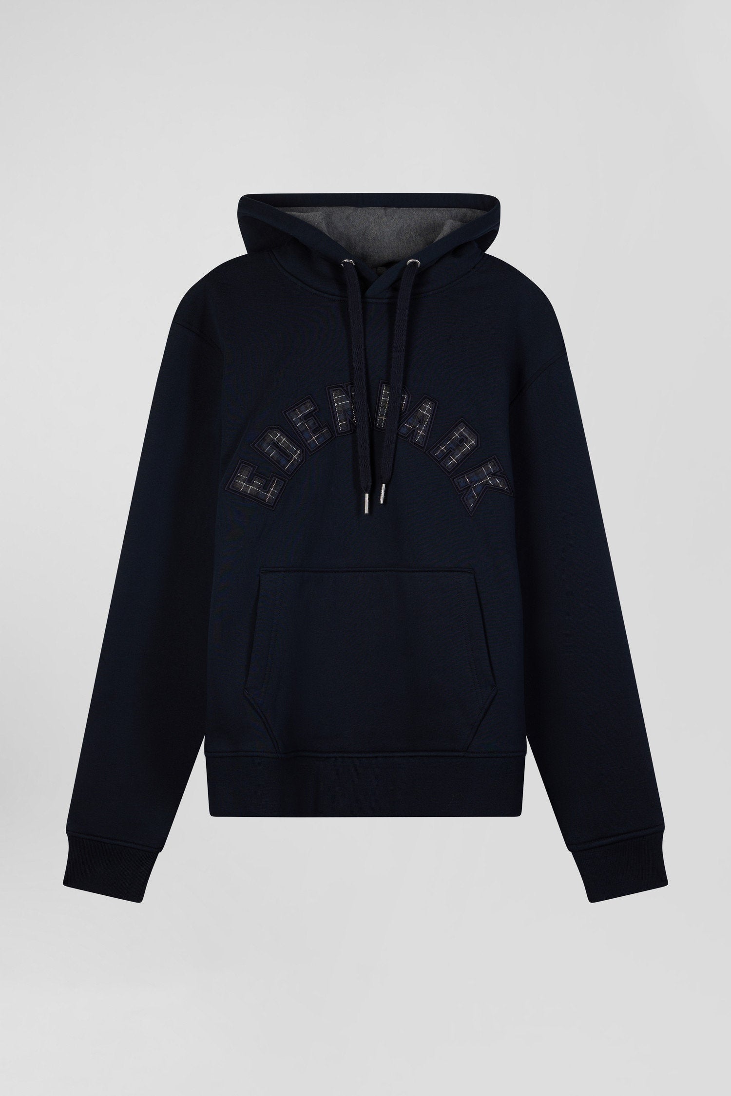 Relaxed Navy Blue Cotton Blend Hoodie_H24MAISW0035_BLF_03