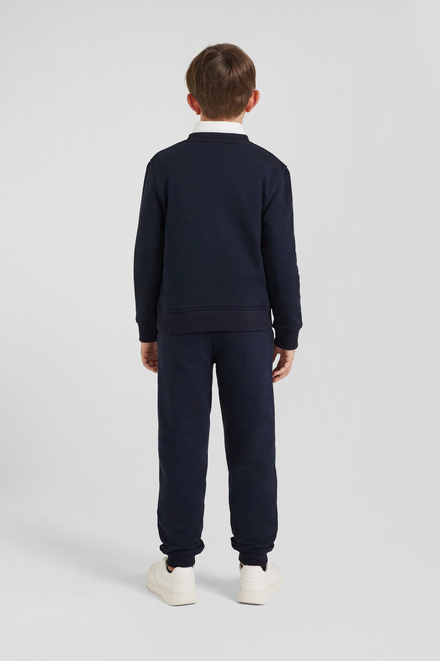 Regular Navy Blue Round Neck Cotton Sweatshirt_03