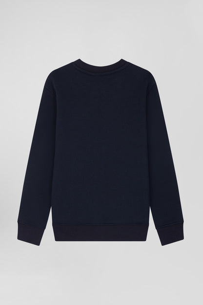 Regular Navy Blue Round Neck Cotton Sweatshirt_05