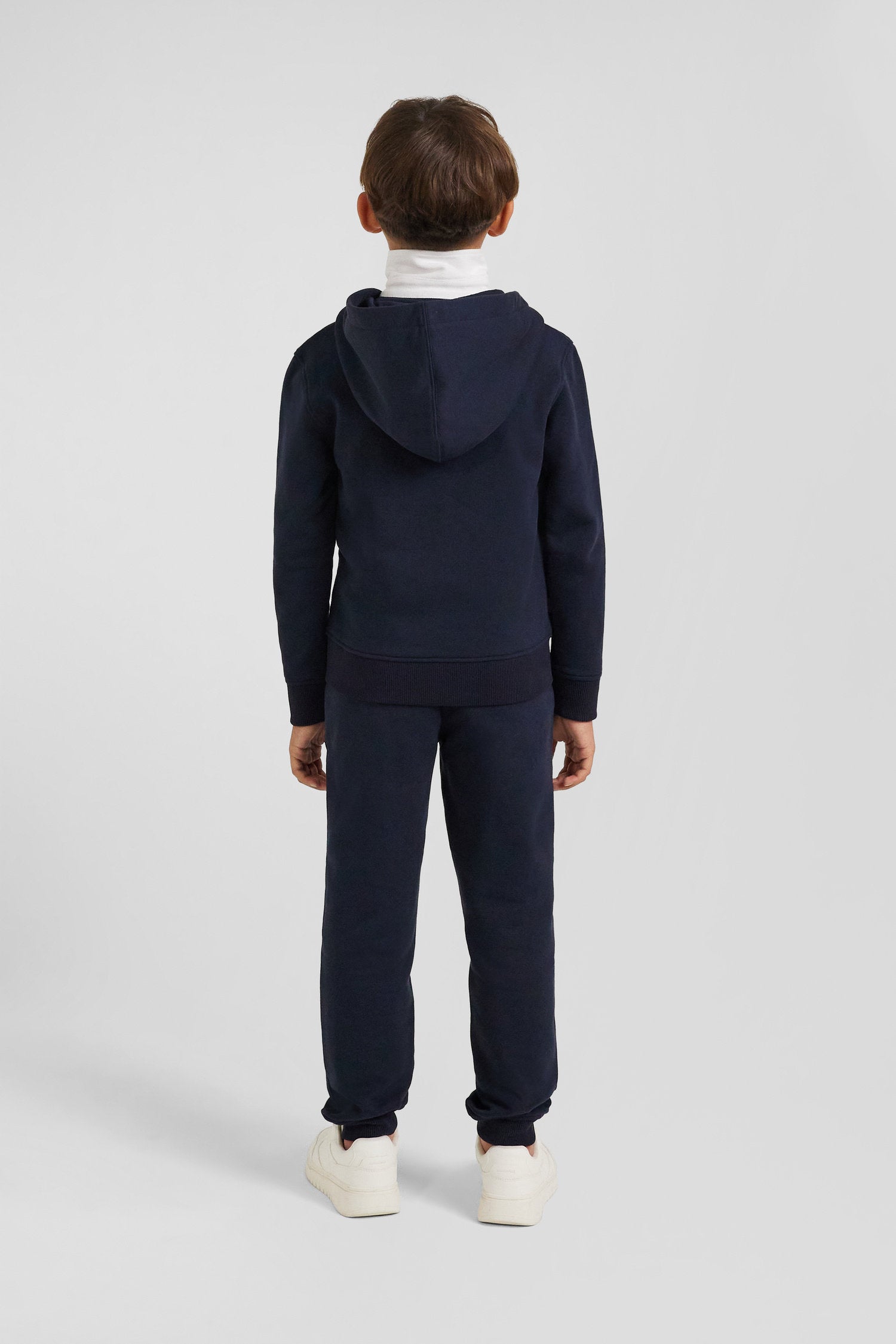 Regular Navy Blue Zipped Cotton Hoodie_03