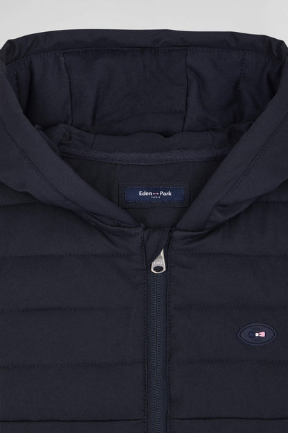 Regular Navy Blue Padded Zipped Hoodie_06