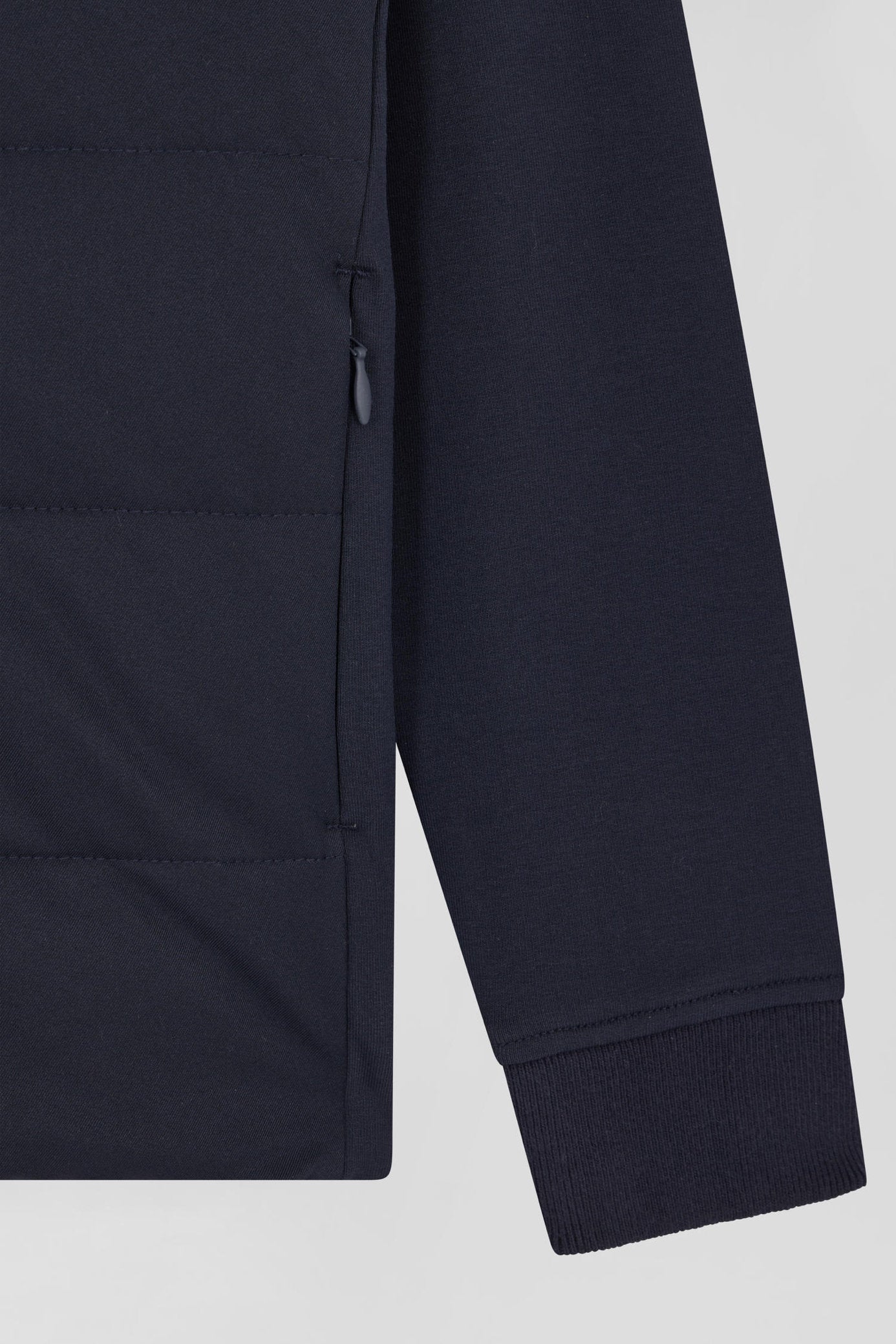 Regular Navy Blue Padded Zipped Hoodie_08