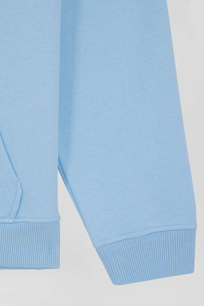 Oversize Sky Blue Embroidered Cotton Blend Hoodie_H24MAISW0052_BLM_08