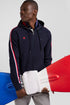 Regular Navy Blue Zipped Xv De France Cotton Blend Hoodie_H24MAISW0060_BLF_01