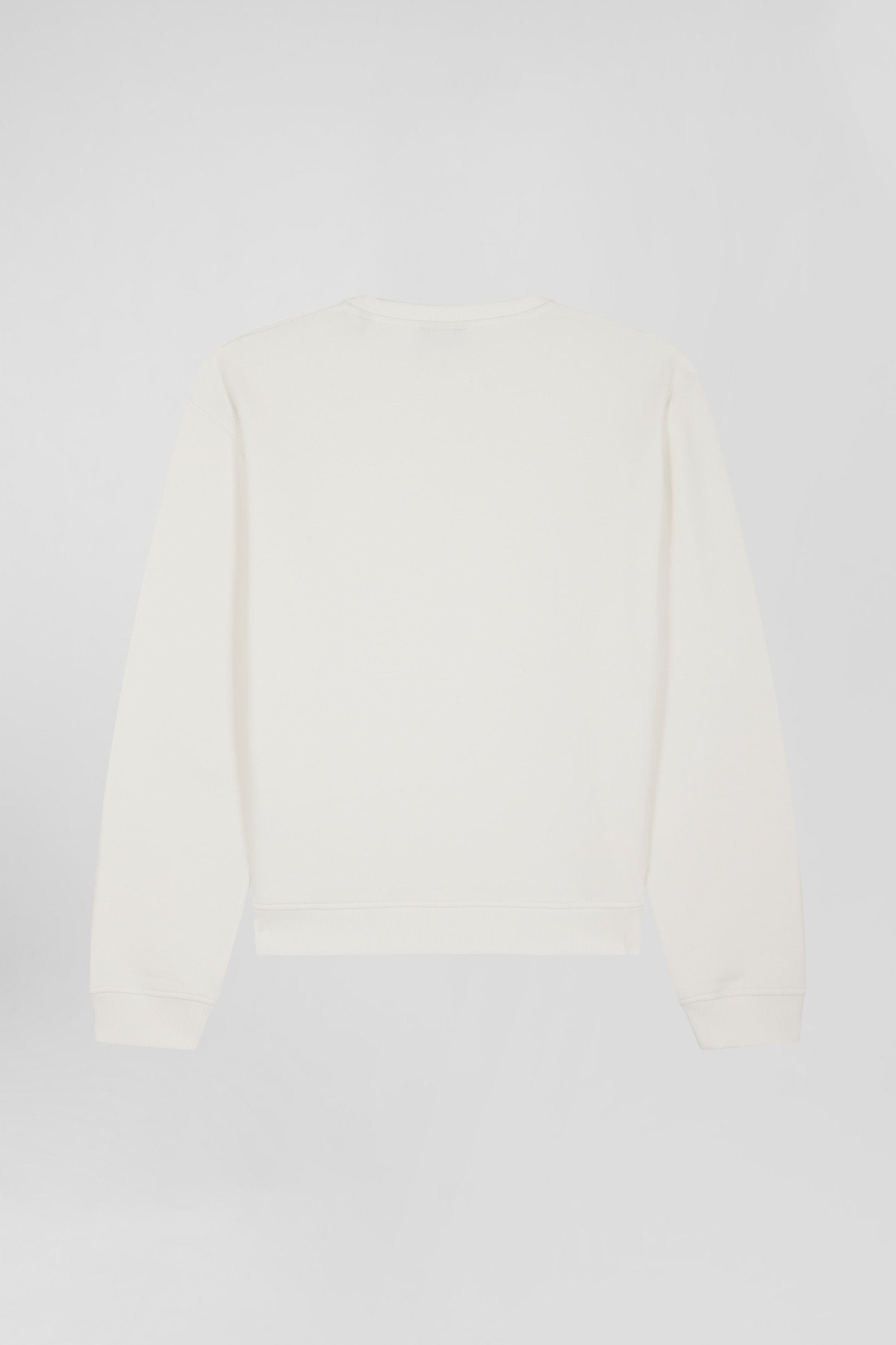 Oversize Ecru Round Neck Cotton Sweatshirt_05