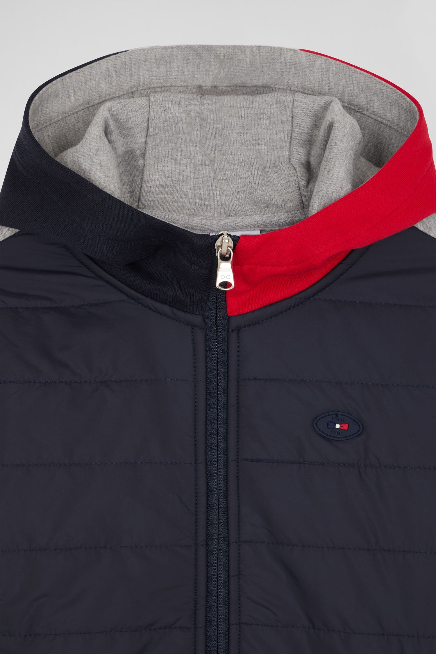 Regular Navy Padded Front Zipped Hoodie_06