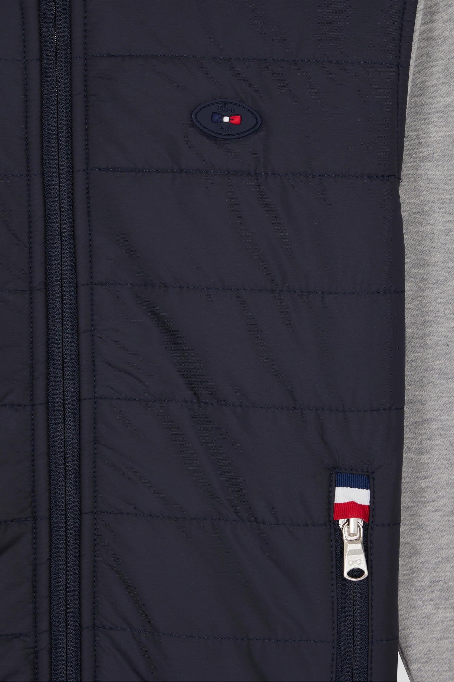 Regular Navy Padded Front Zipped Hoodie_07