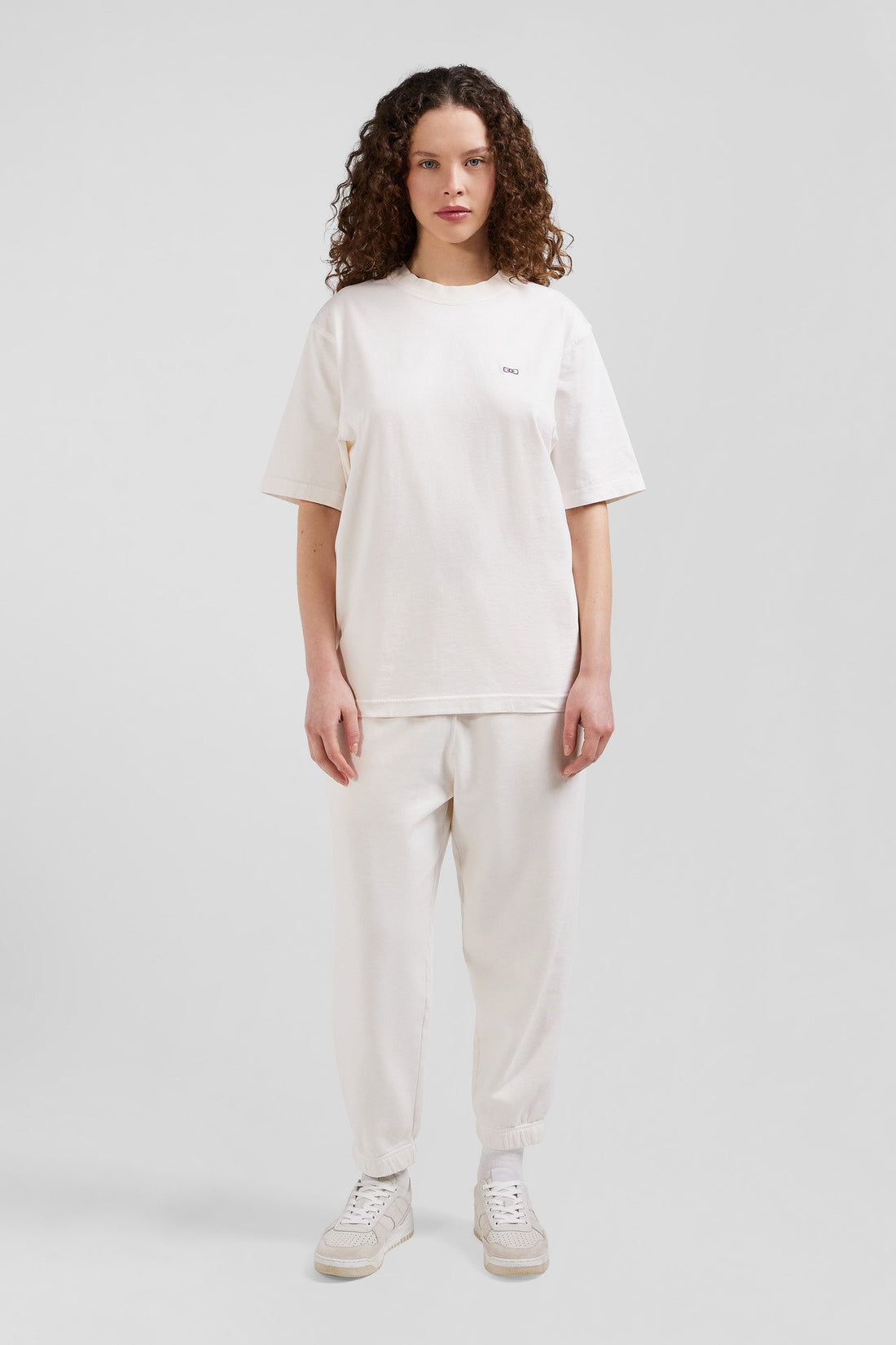 Oversize Ecru Unisex Short-Sleeved T-Shirt In Overdyed Cotton_02