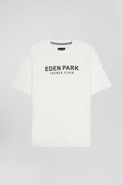 Oversize Ecru Eden Park French Flair Cotton Short-Sleeved T-Shirt_04