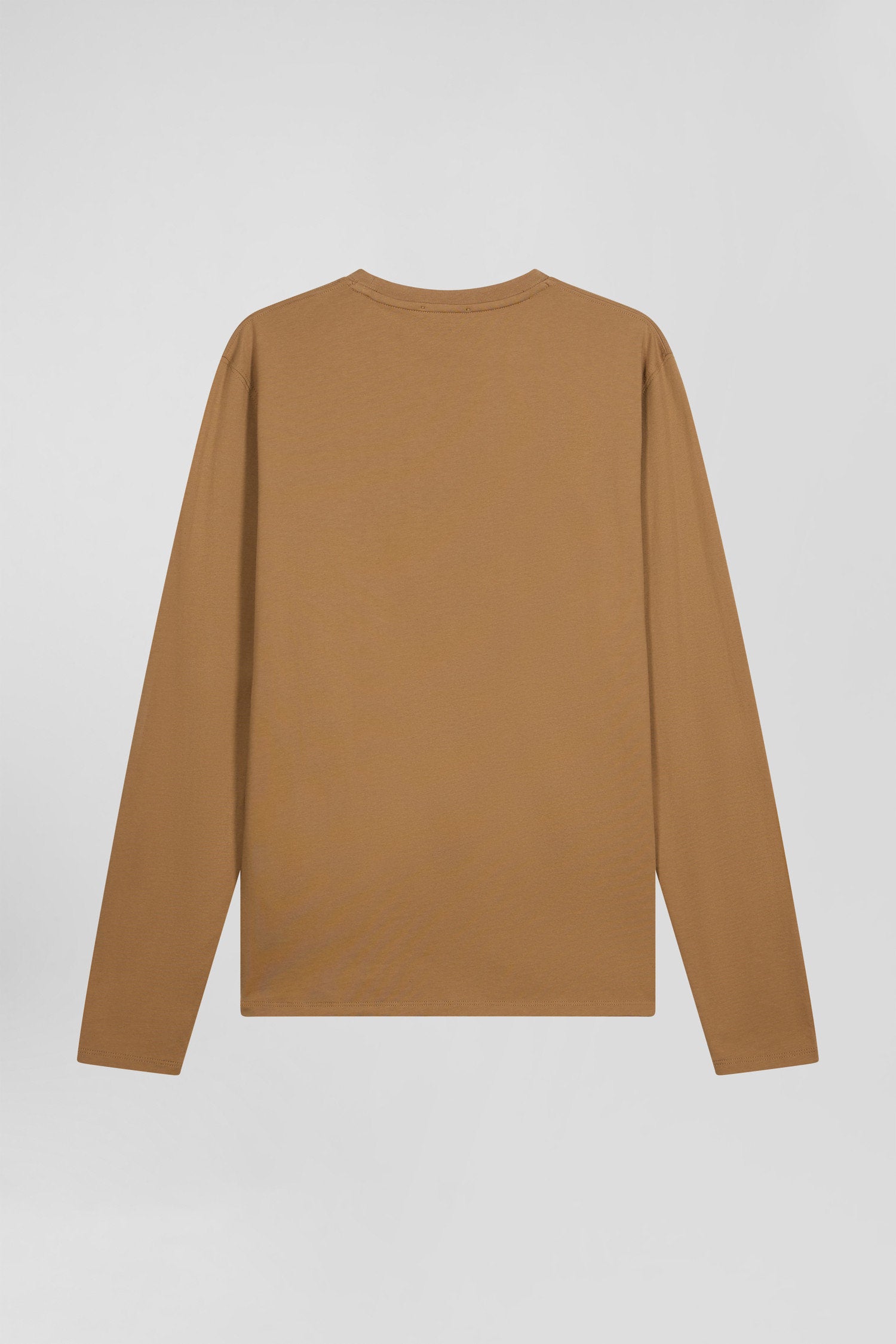 Regular Camel Long-Sleeved Cotton T-Shirt_05