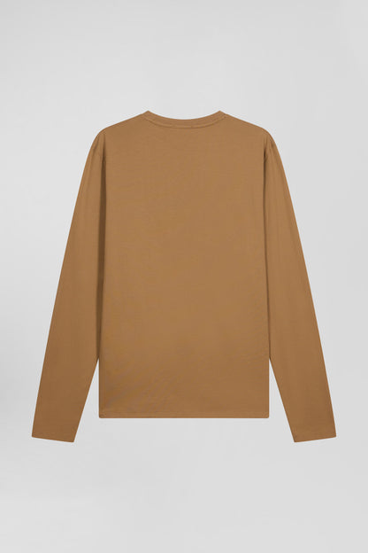 Regular Camel Long-Sleeved Cotton T-Shirt_05