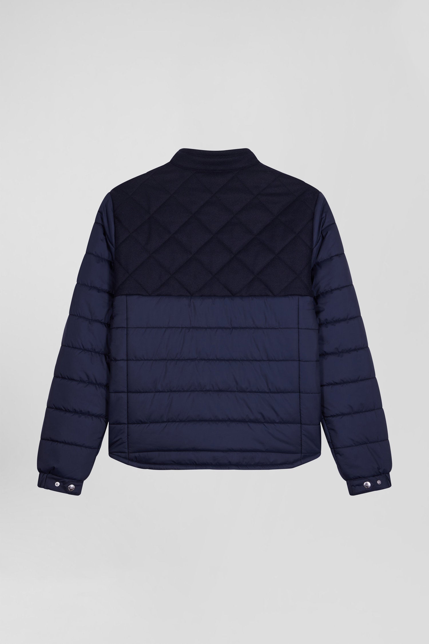 Navy Blue Long-Sleeved Double Quilted High Collar Down Jacket_H24PAMDL0003_BLF_05