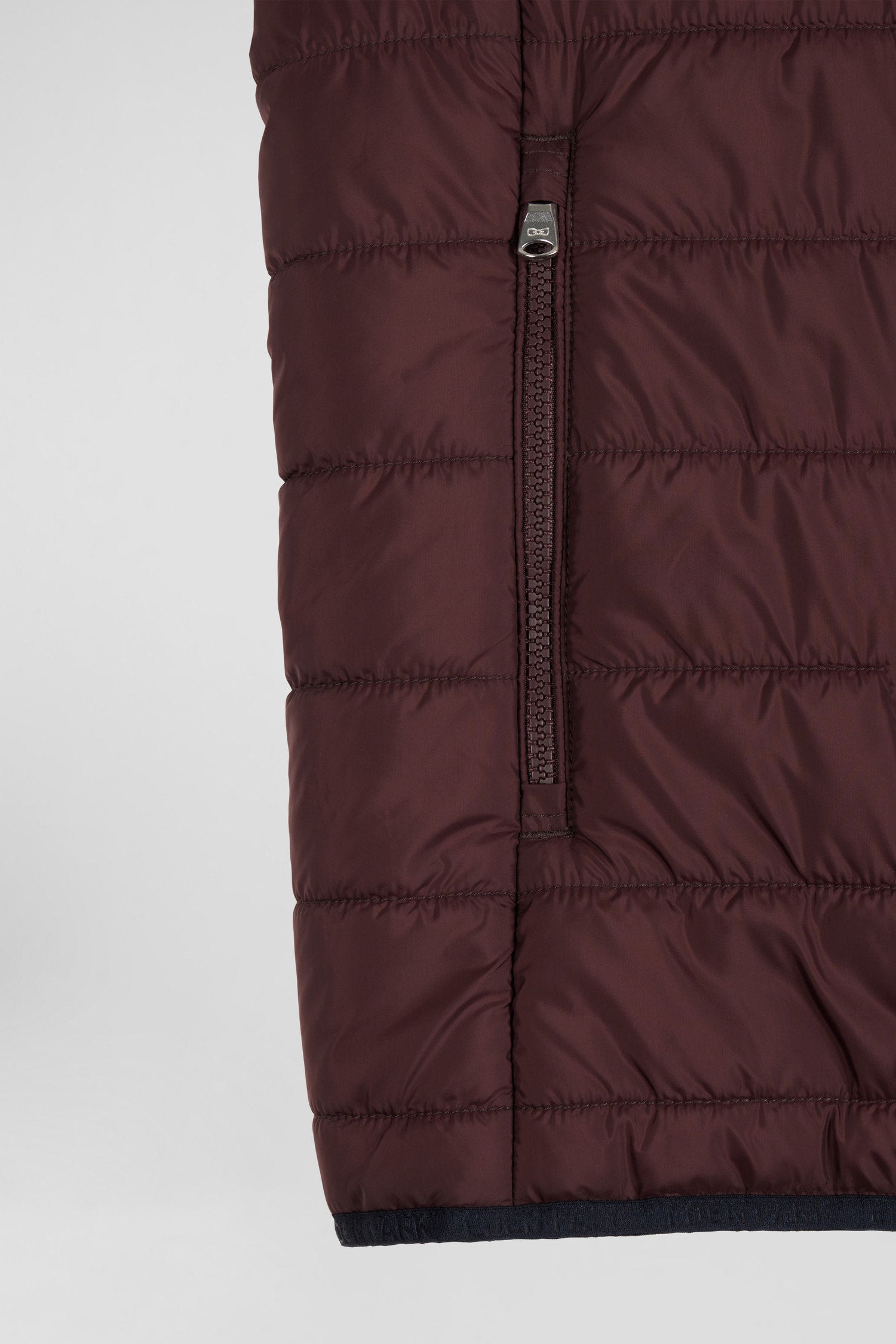 Burgundy Quilted Sleeveless High Collar Down Vest_07