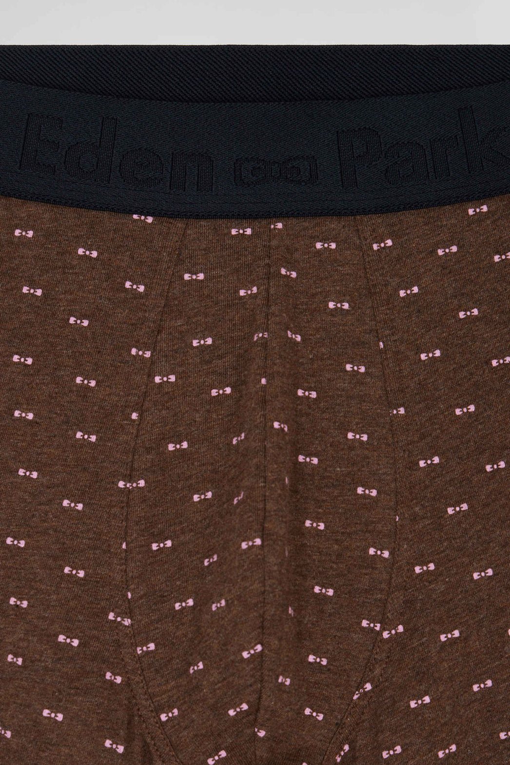 Set Of 2 Brown Solid And Micro Pattern Stretch Cotton Boxers_03