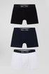 Set Of 3 White Solid Stretch Cotton Boxers_01