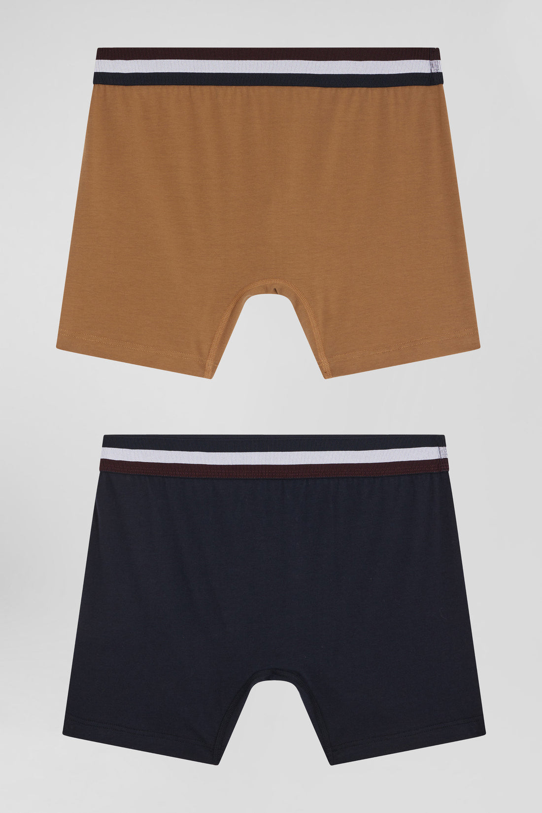 Set Of 2 Camel Stretch Cotton Boxers With Tricolor Waistband_02