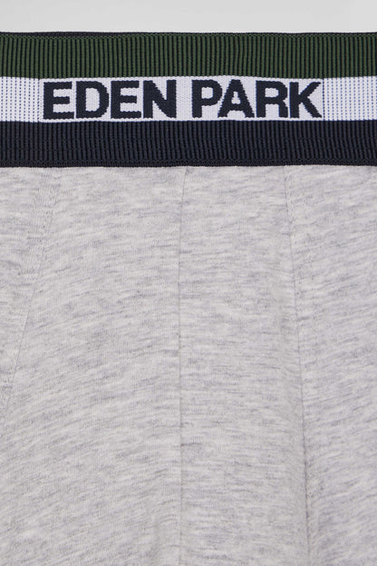 Set Of 2 Grey Stretch Cotton Boxers With Tricolor Waistband_04