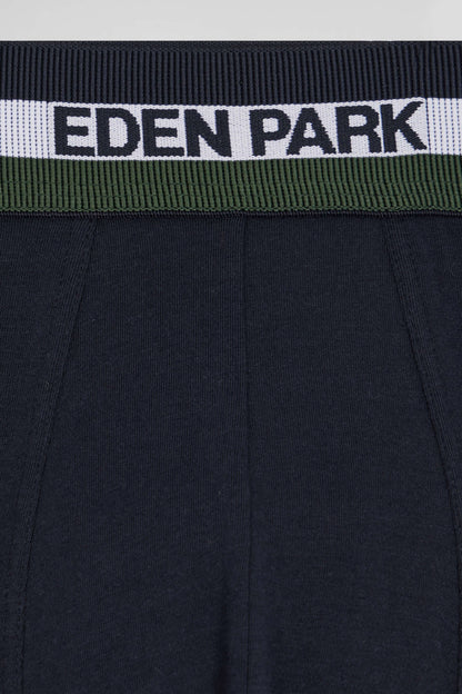 Set Of 2 Green Stretch Cotton Boxers With Tricolor Waistband_05