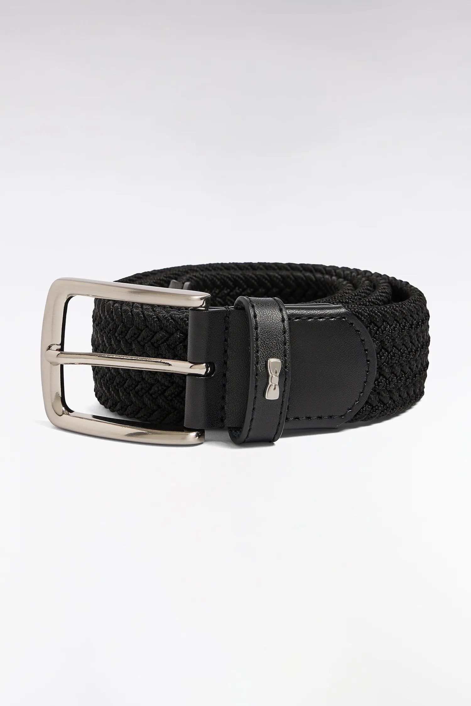 Eden Park_0_Black Elasticated Textile Belt_H25ACTCE0001_NO_01