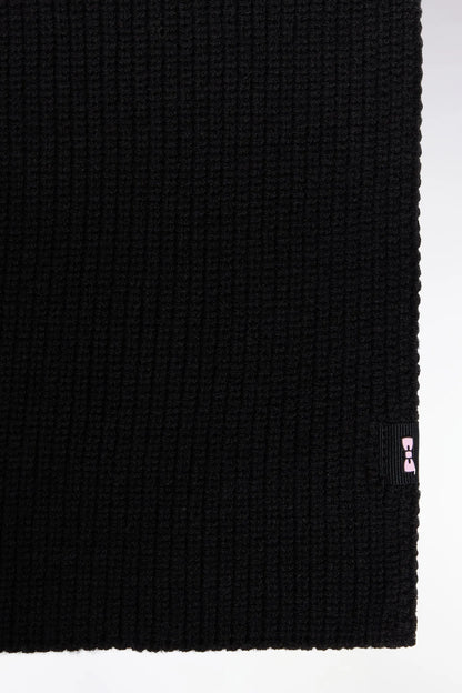 Eden Park_Black_Black Cotton-Blend Scarf_H25ACTEC0001_NO_01