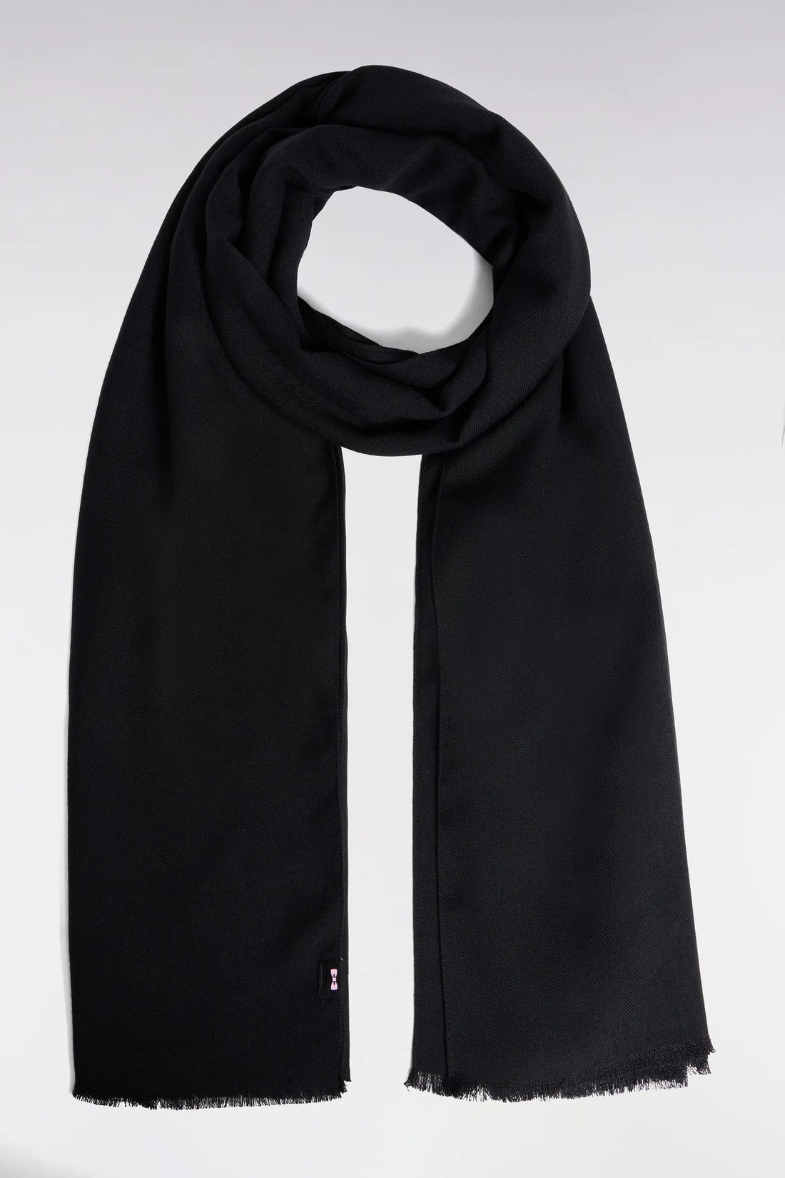 Eden Park_0_Black Fringed Scarf_H25ACTEC0008_NO_01